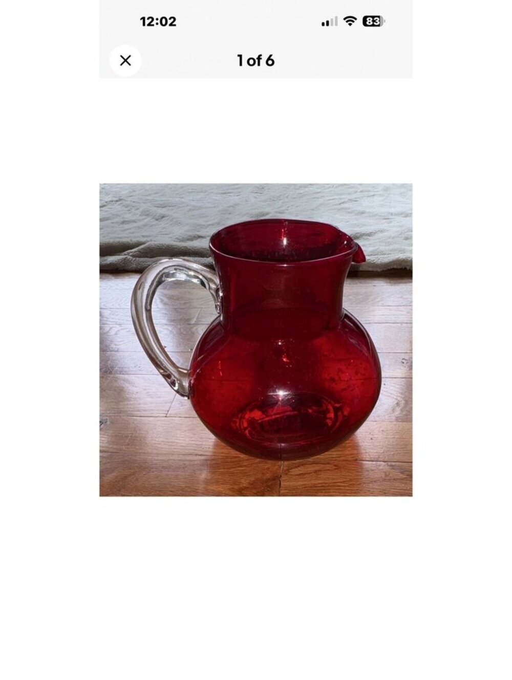 Red Glass Pitcher Vintage Kitchen SerRed Glass Pitcher Vintage Kitchen Serveware